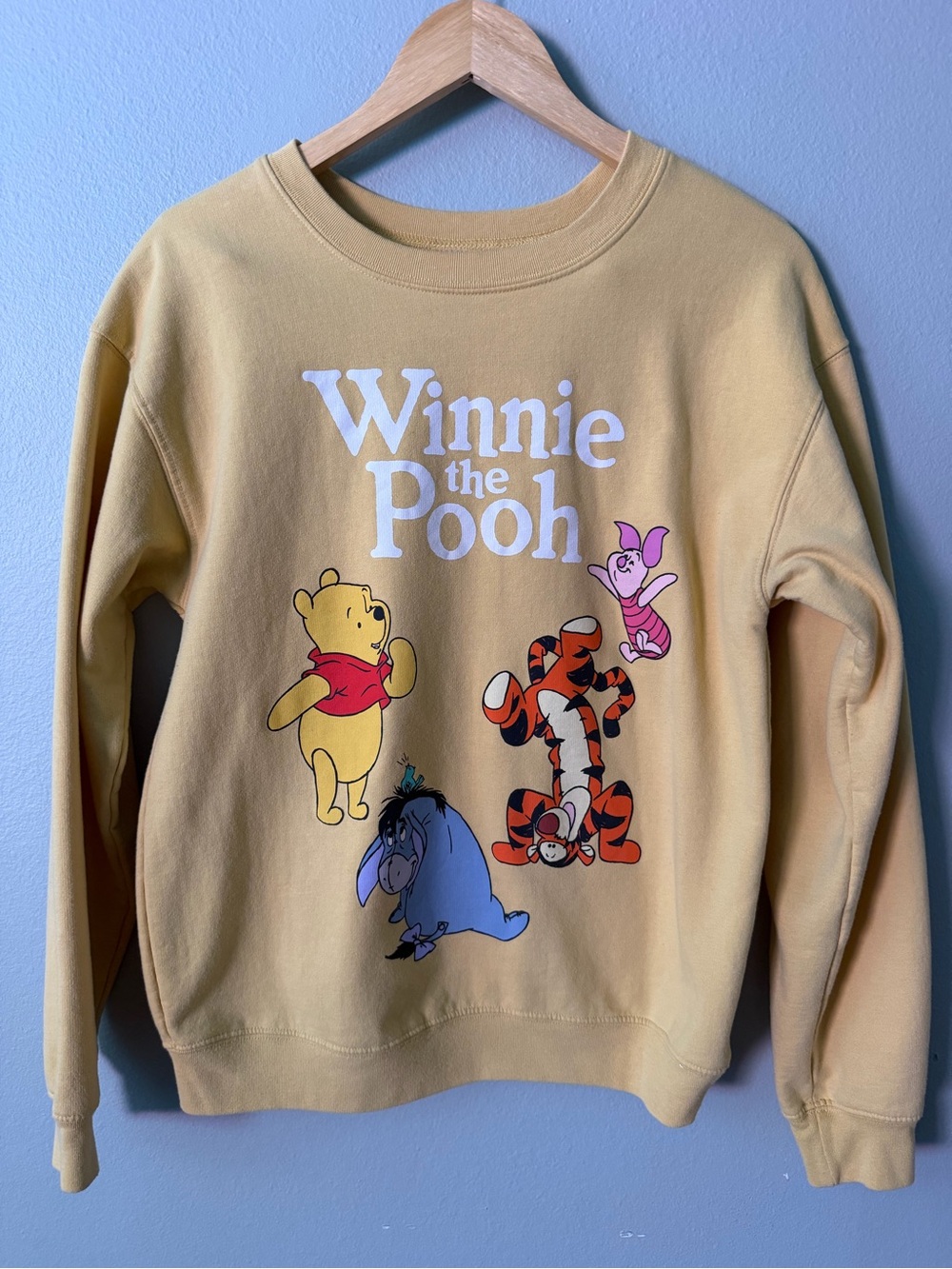 Disney Winnie the Pooh & Friends Yellow Graphic Crewneck Sweatshirt Youth M